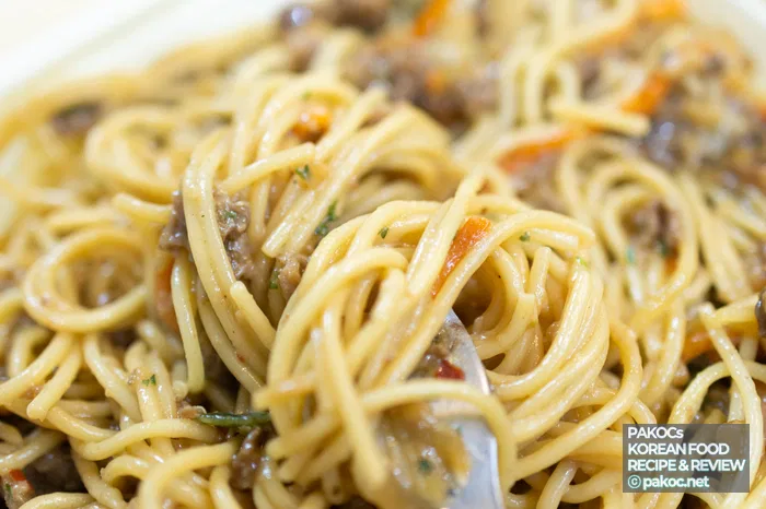 Foto del proceso de cocción de la pasta