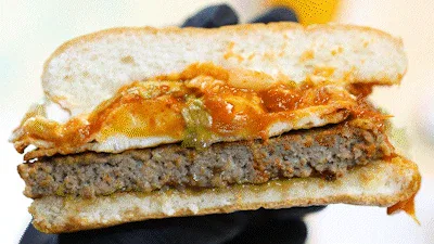 Foto de muestra del Kimchi Burger de Lotteria