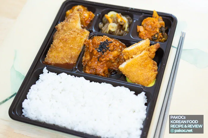 도시락 구성 비교 사진