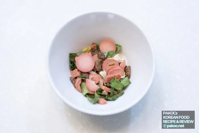 Comparación de sabor intuitiva del ramen de budae jjigae