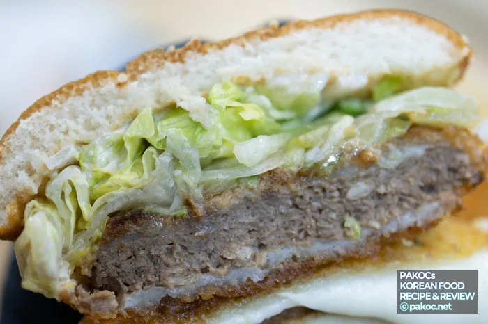 골든 모짜카츠 버거 구성 이미지