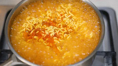 Unique Kimchi Stew Ramen Composition