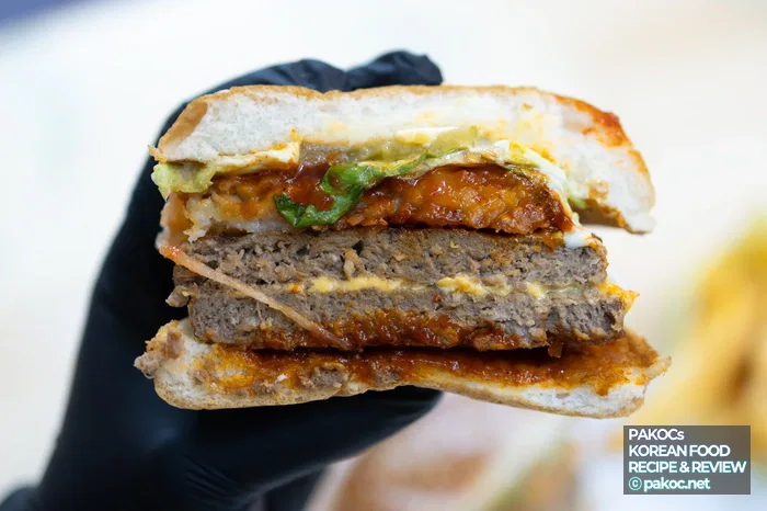 햄버거 양 충분한 구성