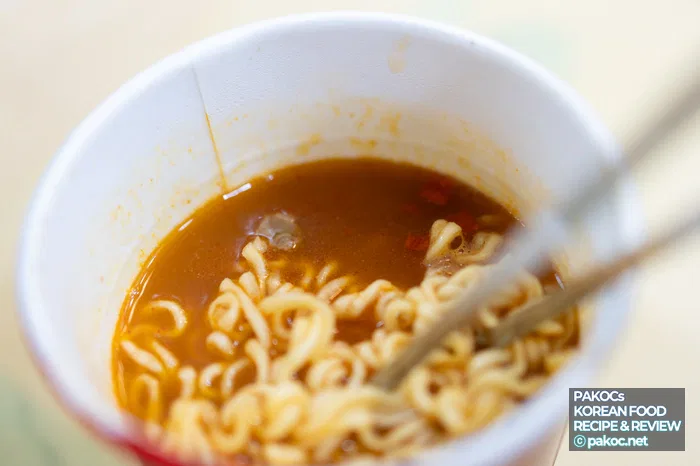 햄버거 맛 라면 구성 세부사항