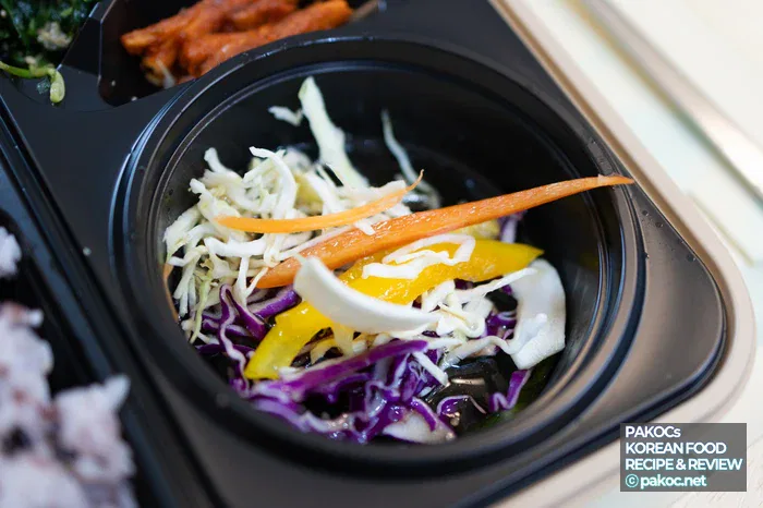 Composición del bento con ingredientes reconstituyentes