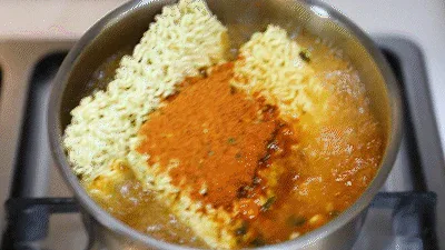 Photo recreating snack-bar rabokki flavor