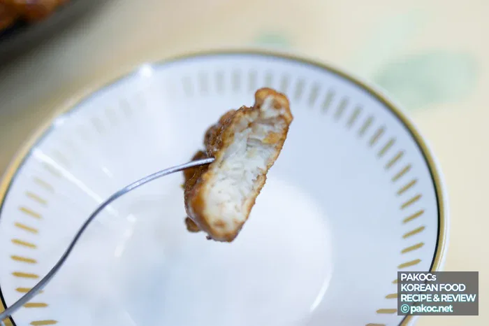 Comparación de la textura del rebozado del pollo