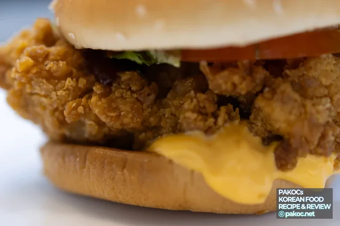刺激的な辛口ソースのバーガー